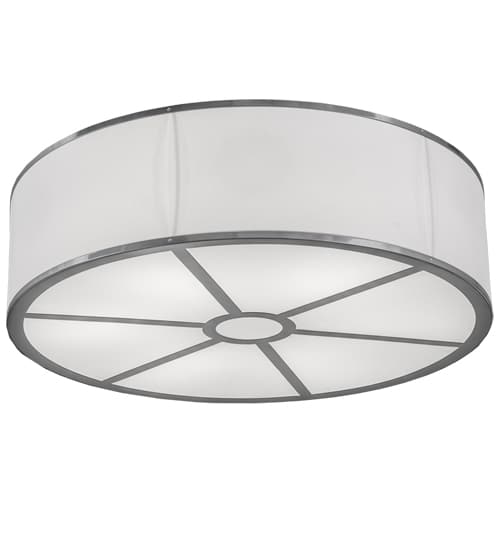 Cilindro 6 Light 36" Wide Semi-Flush Drum Ceiling Fixture - Chrome Finish - Medium Bulb Base