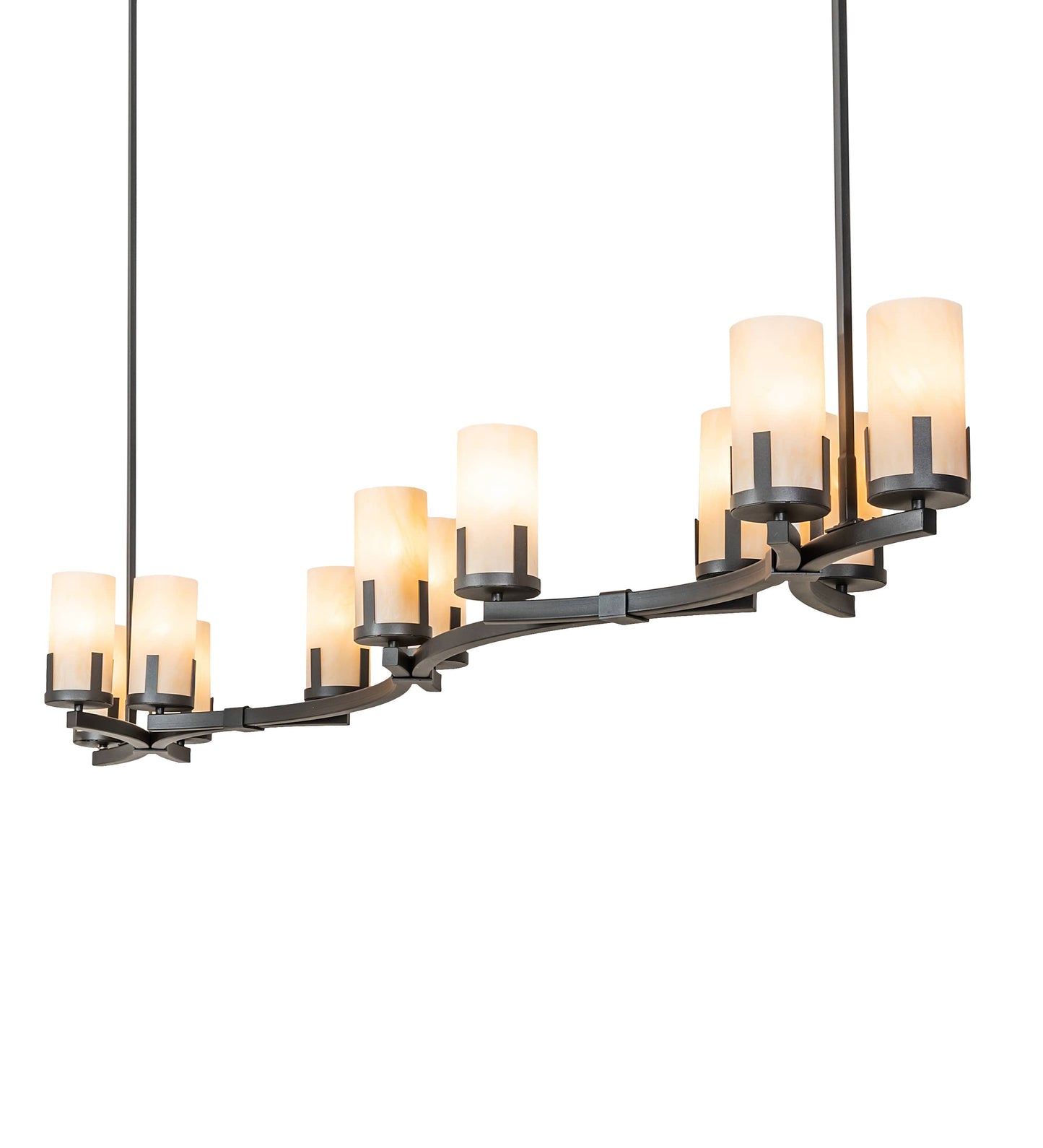 Cero 12 Light 96" Wide Pillar Candle Linear Chandelier