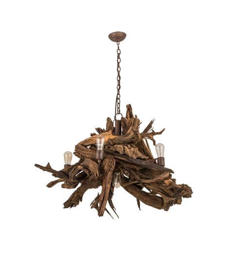 Driftwood 6 Light 40" Wide Abstract Chandelier
