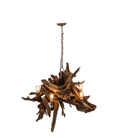 Driftwood 6 Light 40" Wide Abstract Chandelier