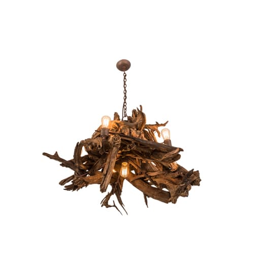 Driftwood 6 Light 40" Wide Abstract Chandelier