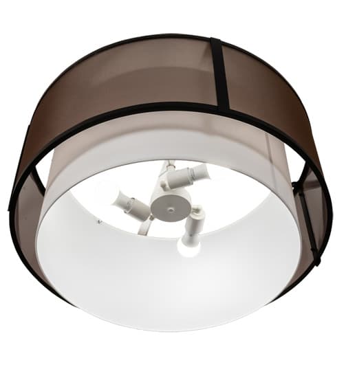 Cilindro 3 Light 30" Wide Semi-Flush Drum Ceiling Fixture - Flat Black Finish - Medium Bulb Base