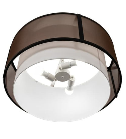 Cilindro 3 Light 30" Wide Semi-Flush Drum Ceiling Fixture - Flat Black Finish - Medium Bulb Base