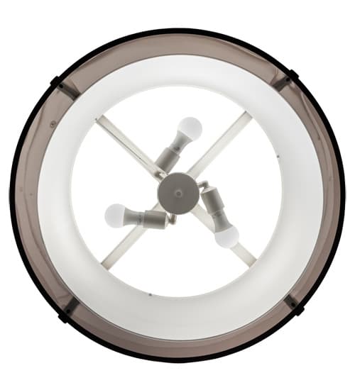 Cilindro 3 Light 30" Wide Semi-Flush Drum Ceiling Fixture - Flat Black Finish - Medium Bulb Base
