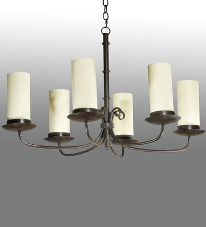 Long Atria 6 Light 28" Wide Chandelier