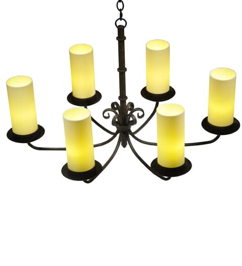 Long Atria 6 Light 28" Wide Chandelier