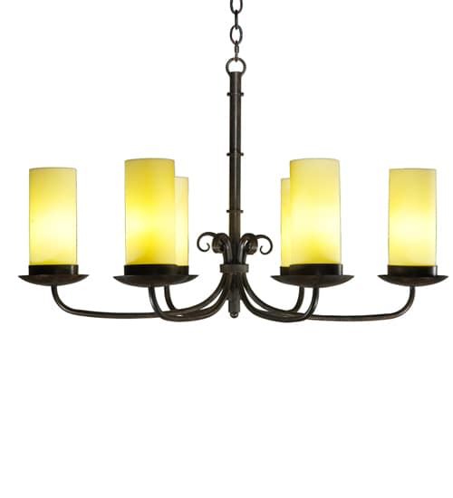 Long Atria 6 Light 28" Wide Chandelier