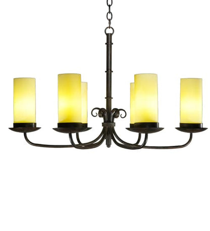 Long Atria 6 Light 28" Wide Chandelier