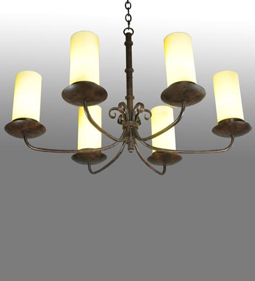 Long Atria 6 Light 28" Wide Chandelier