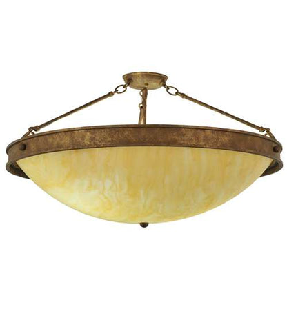 Dionne 3 Light 30" Wide Semi-Flush Bowl Ceiling Fixture - Pompeii Gold Finish