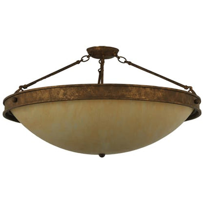 Dionne 3 Light 30" Wide Semi-Flush Bowl Ceiling Fixture - Pompeii Gold Finish