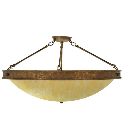 Dionne 3 Light 30" Wide Semi-Flush Bowl Ceiling Fixture - Pompeii Gold Finish