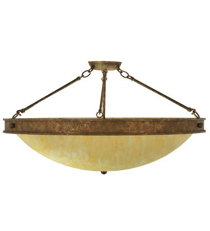Dionne 3 Light 30" Wide Semi-Flush Bowl Ceiling Fixture - Pompeii Gold Finish