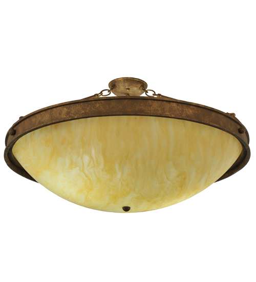 Dionne 3 Light 30" Wide Semi-Flush Bowl Ceiling Fixture - Pompeii Gold Finish