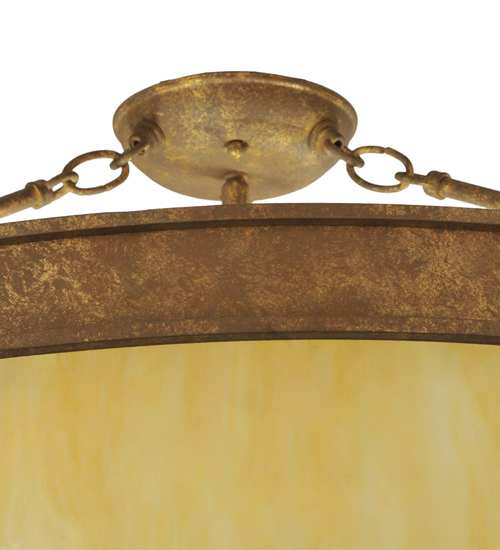 Dionne 3 Light 30" Wide Semi-Flush Bowl Ceiling Fixture - Pompeii Gold Finish