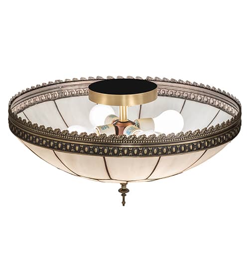 Vincent Honeycomb 4 Light 20" Wide Semi-Flush Bowl Ceiling Fixture - Antique Brass Finish