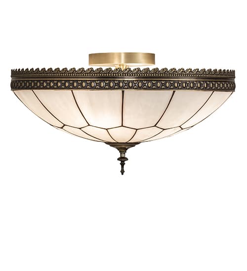 Vincent Honeycomb 4 Light 20" Wide Semi-Flush Bowl Ceiling Fixture - Antique Brass Finish