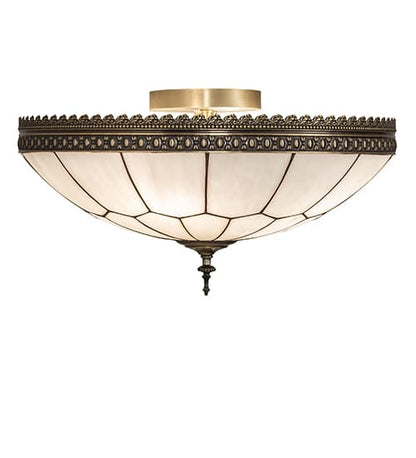 Vincent Honeycomb 4 Light 20" Wide Semi-Flush Bowl Ceiling Fixture - Antique Brass Finish