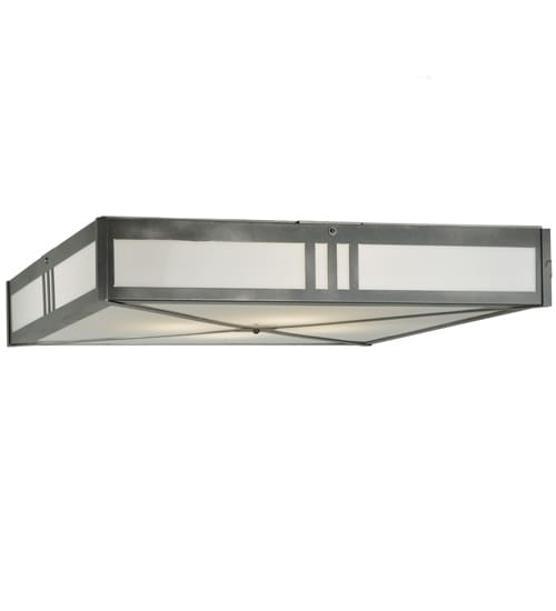Whitewing 4 Light 36" Wide Flush Mount Square Ceiling Fixture - Blackened Pewter Finish - Medium Bulb Base