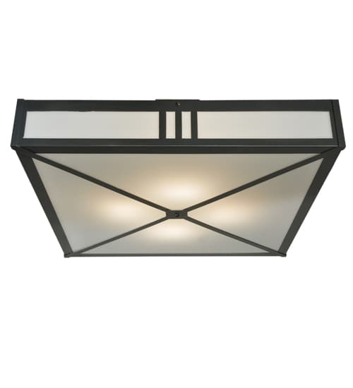 Whitewing 4 Light 36" Wide Flush Mount Square Ceiling Fixture - Blackened Pewter Finish - Medium Bulb Base