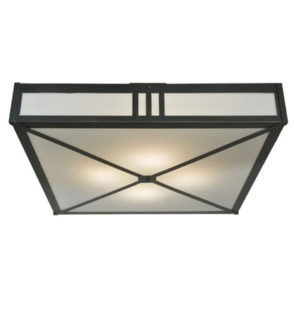 Whitewing 4 Light 36" Wide Flush Mount Square Ceiling Fixture - Blackened Pewter Finish - Medium Bulb Base