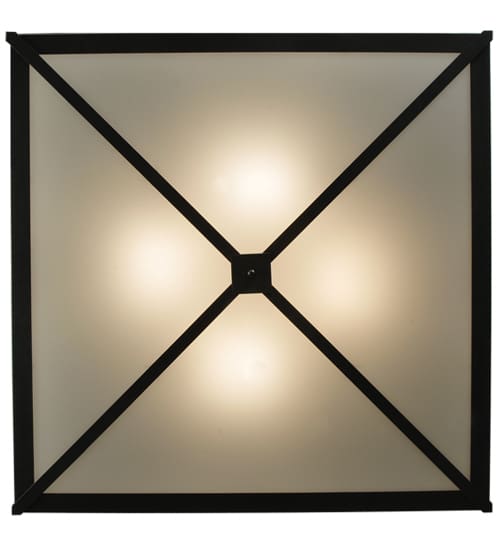 Whitewing 4 Light 36" Wide Flush Mount Square Ceiling Fixture - Blackened Pewter Finish - Medium Bulb Base