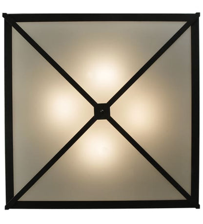 Whitewing 4 Light 36" Wide Flush Mount Square Ceiling Fixture - Blackened Pewter Finish - Medium Bulb Base