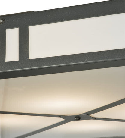 Whitewing 4 Light 36" Wide Flush Mount Square Ceiling Fixture - Blackened Pewter Finish - Medium Bulb Base