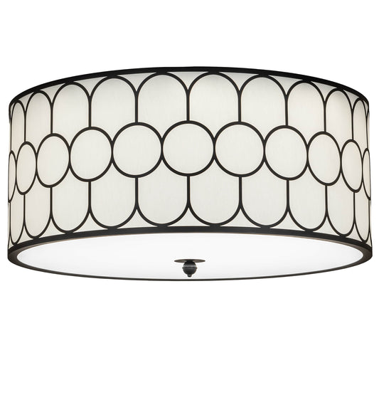 Homer 48" Wide LED Flush Mount Drum Ceiling Fixture with Fabric Shade