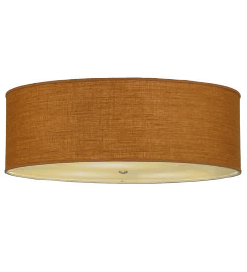 Cilindro 3 Light 36" Wide Semi-Flush Drum Ceiling Fixture with Honey Shade - Nickel Finish