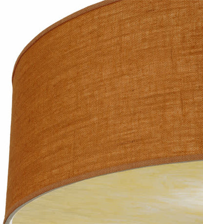 Cilindro 3 Light 36" Wide Semi-Flush Drum Ceiling Fixture with Honey Shade - Nickel Finish