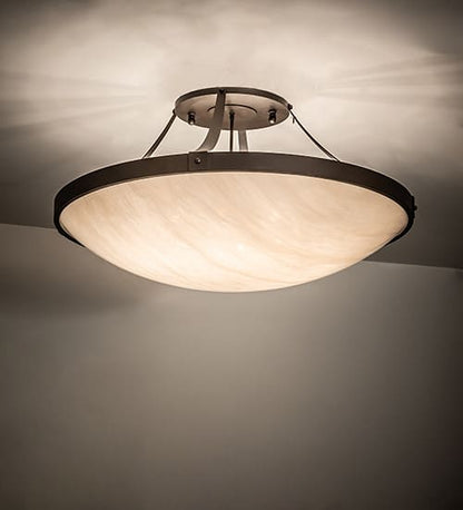 Urban 8 Light 43" Wide Semi-Flush Bowl Ceiling Fixture - Oil Rubbed Bronze Finish