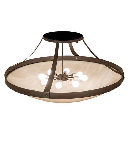 Urban 8 Light 43" Wide Semi-Flush Bowl Ceiling Fixture - Oil Rubbed Bronze Finish