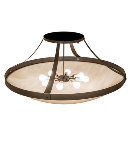 Urban 8 Light 43" Wide Semi-Flush Bowl Ceiling Fixture - Oil Rubbed Bronze Finish