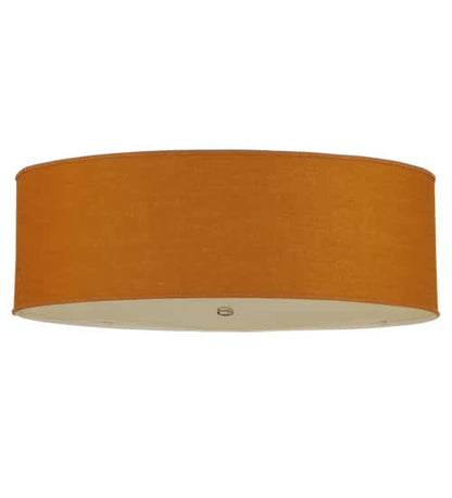 Cilindro 3 Light 36" Wide Semi-Flush Drum Ceiling Fixture with Copper Burlap Shade - Nickel Finish
