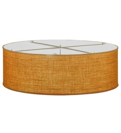 Cilindro 3 Light 36" Wide Semi-Flush Drum Ceiling Fixture with Copper Burlap Shade - Nickel Finish