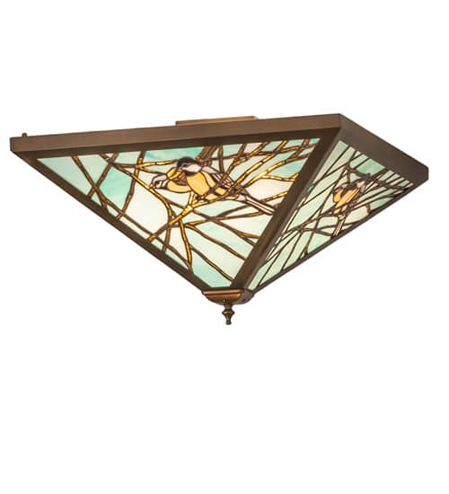 Backyard Friends 4 Light 12-1/2" Tall Semi-Flush Ceiling Fixture - Antique Copper Finish