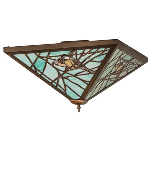 Backyard Friends 4 Light 12-1/2" Tall Semi-Flush Ceiling Fixture - Antique Copper Finish