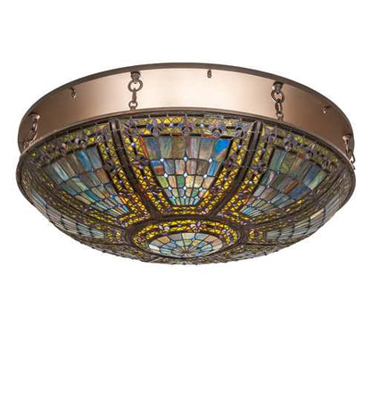 Fleur-de-lis 8 Light 40" Wide Semi-Flush Bowl Ceiling Fixture - Oil Rubbed Bronze Finish