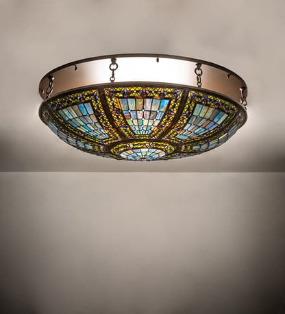 Fleur-de-lis 8 Light 40" Wide Semi-Flush Bowl Ceiling Fixture - Oil Rubbed Bronze Finish