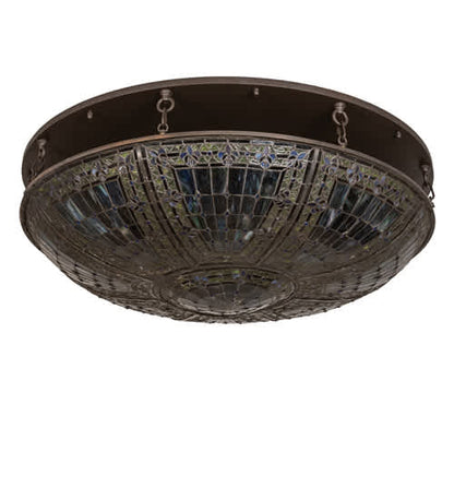 Fleur-de-lis 8 Light 40" Wide Semi-Flush Bowl Ceiling Fixture - Oil Rubbed Bronze Finish