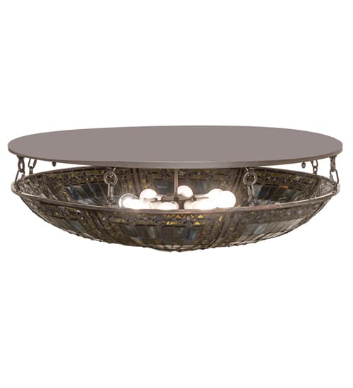 Fleur-de-lis 8 Light 40" Wide Semi-Flush Bowl Ceiling Fixture - Oil Rubbed Bronze Finish