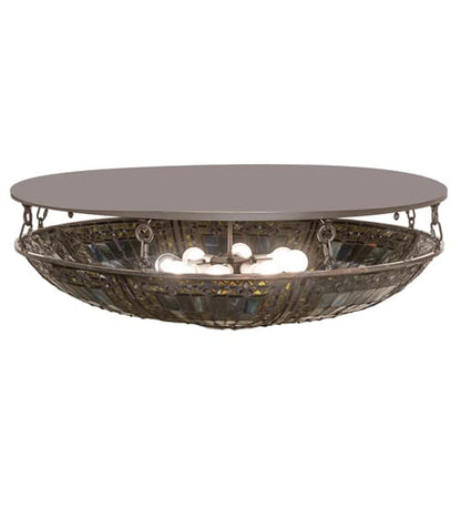 Fleur-de-lis 8 Light 40" Wide Semi-Flush Bowl Ceiling Fixture - Oil Rubbed Bronze Finish