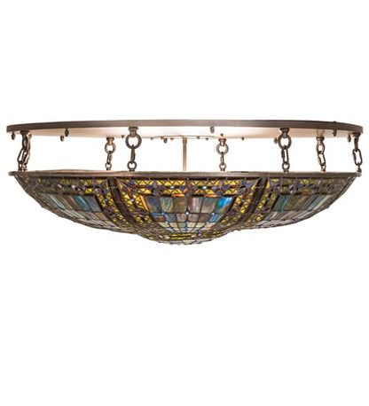 Fleur-de-lis 8 Light 40" Wide Semi-Flush Bowl Ceiling Fixture - Oil Rubbed Bronze Finish