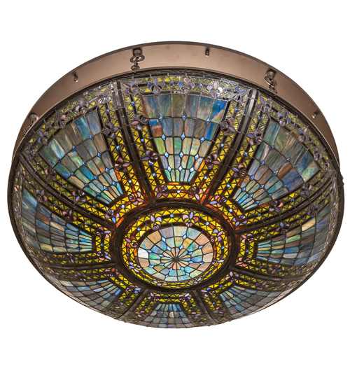 Fleur-de-lis 8 Light 40" Wide Semi-Flush Bowl Ceiling Fixture - Oil Rubbed Bronze Finish