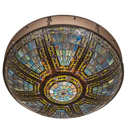 Fleur-de-lis 8 Light 40" Wide Semi-Flush Bowl Ceiling Fixture - Oil Rubbed Bronze Finish