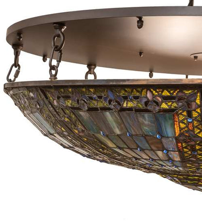 Fleur-de-lis 8 Light 40" Wide Semi-Flush Bowl Ceiling Fixture - Oil Rubbed Bronze Finish