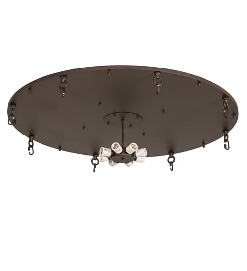 Fleur-de-lis 8 Light 40" Wide Semi-Flush Bowl Ceiling Fixture - Oil Rubbed Bronze Finish