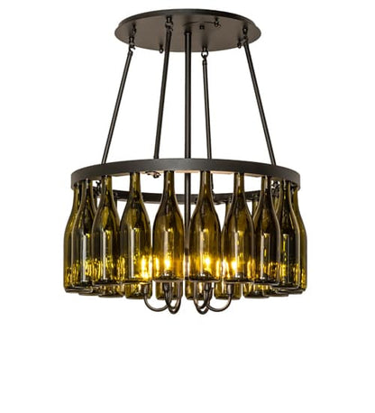 Tuscan Vineyard 6 Light 36" Wide Semi-Flush Drum Ceiling Fixture