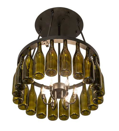 Tuscan Vineyard 6 Light 36" Wide Semi-Flush Drum Ceiling Fixture